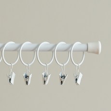 基本款窗簾夾環, 白色, 8個