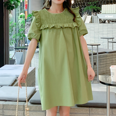 스타 세라 프릴 반팔 임산부 원피스