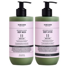W.Dress Room保濕香水沐浴露11號白皂500ml+身體乳11號白皂500ml套組, 1套