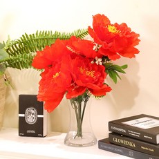 조아트 조화 성묘꽃 프랑스모란, 레드, 1개