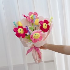 러블리팜 해피 스마일 튤립 꽃다발, 핑크, 1개, 핑크