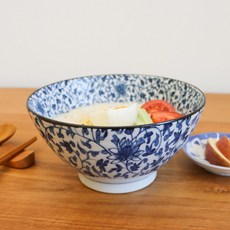 Plitvice 西海陶瓷麵碗 花莖, 1個, 藍色