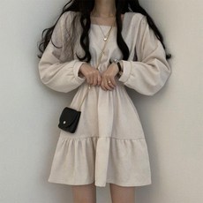 女款Black101 Haron傘狀迷你連身裙 CH-2316207 含大尺碼, 象牙白