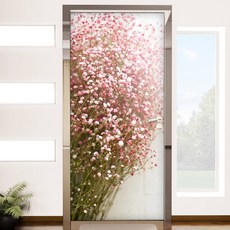 꾸밈 핑크안개꽃 현관문시트지 ii712, 혼합색상