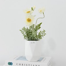 도시정원 조화 양귀비 소품, 크림, 1개