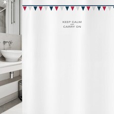 北歐風浴簾 sc244+不鏽鋼掛鉤 12入+白色掛桿組合, 混色