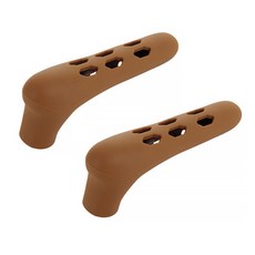 I Love Home 菱形孔防撞矽膠門把 2入, 棕色