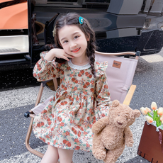오렌지다몸 여아용 밤송이 꽃잎 어깨 프릴 원피스