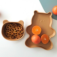 Doho 糖果熊碗 + 餐盤, 焦糖色, 碗 + 餐盤, 1套