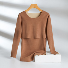 웜 랩 수유 긴팔 티셔츠