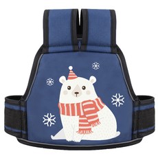 理享家 機車兒童座椅/自行車騎行保護防摔安全帶, 藏青北極熊