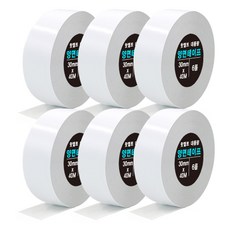 熱熔大容量雙面膠帶 30mm x 40m, 不透明, 6個
