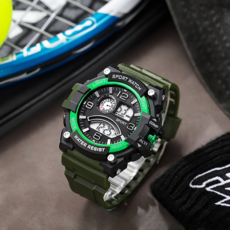 Soyo 商會鬧鐘防水潮流運動手錶, 綠色, 1個