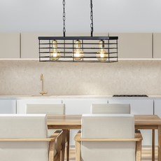 원하 식탁등 인테리어 3등 팬던트조명 DL19015-3, 블랙 + 골드
