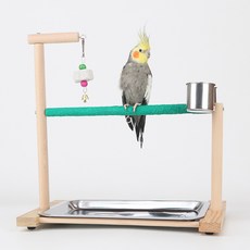 Qilci 鸚鵡磨爪雙層站架, 1個, 混合顏色