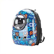 JINHO 반려동물 모던 우주선 이동장 백팩, 10 도라에몽 블루, 1개