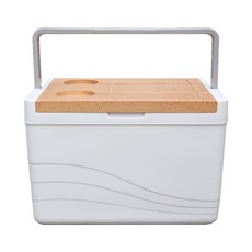 Camtel Beechwood野餐車宿露營保冷箱, 11L, 白+木