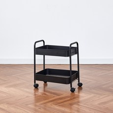 Modern House ON 免螺絲簡易組裝金屬推車, 黑色, 2欄
