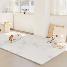 에코폼 강아지 미끄럼방지 롤 매트, 마블화이트, 1개