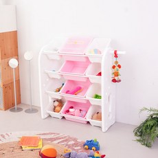 미루 초이스 4단 와이드 애니 장난감정리함, 핑크, 1개