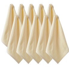 FROMCOTTON 30支純棉素色掛環毛巾, 10個, 黃色