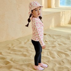 IAMBEBE 女童微笑雛菊防UV防曬泳衣上衣下身套裝