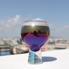 Cozy Table 神秘極光幻彩稜鏡玻璃泡泡高腳杯 500ml, 透明, 1個