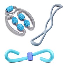 Everhouse Homt 拉伸滾輪 + 管帶 + 3 種力量設備套組, 藍色