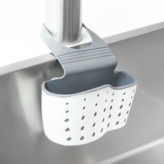 생활공식 무타공 물빠짐 싱크대 수세미 거치대, 그레이, 1개