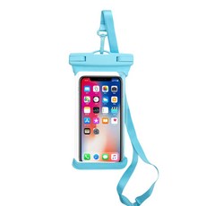 DS 邊框一鍵式手機防水袋, 天藍色, 1個