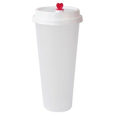 Inp 霧面環保杯 口徑90mm 700ml 25入 + 愛心杯塞白色杯蓋 25入組, 1套