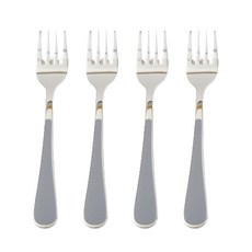 Willive 兒童 304 不銹鋼 Nino 陶瓷叉子, 灰色, 單品, 4支