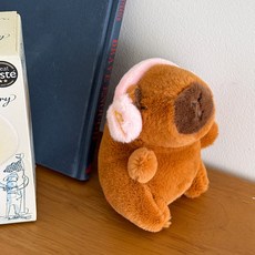 소리달 퍼실 뚱 카피바라 가방 인형 키링, 12cm, 핑크, 1개