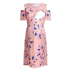 ALL NINE 孕婦露肩條紋連身裙