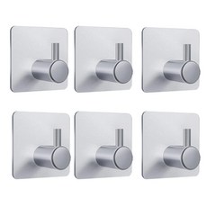 DOSell 多用途免鑽孔黏貼式方形掛鉤, 銀色, 1個