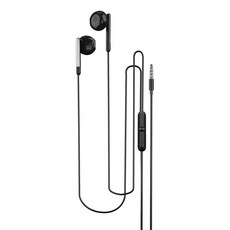 갓템바바 파스텔 컬러 둥근 유선 이어폰, 블랙