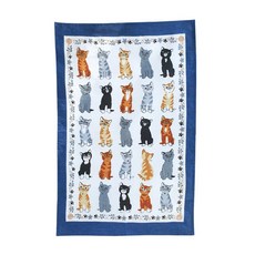 五體舒展Woolst Weavers茶巾 藍色貓咪, 混色, 1個