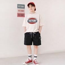 Nanajuni 兒童圓領Victory Unique五分褲 + 短袖T恤套裝