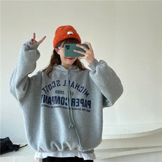 여성용 블랙101 시엘로스 프린팅 오버핏 후드티 CH-2318297