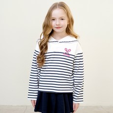 andiapple 女童清新海洋條紋T恤