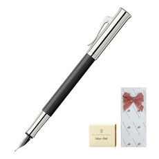 GRAF VON FABER-CASTELL Giroche黑色噴泉筆 +墨盒 +禮品盒套組, 黑色, EF