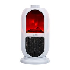 GOSS 火焰桌上型PTC暖風機 白色, GSH-8808FW
