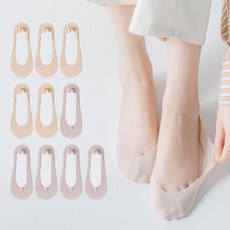 여성용 지앤와이 골지 쿨링 얇은 페이크삭스 덧신 10켤레 세트