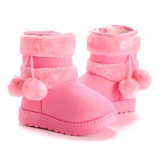 Luluche 女童款毛球雙線毛絨靴