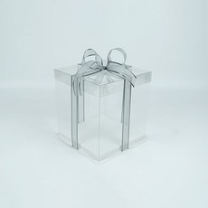 천운패키지 케이크 상자 2단 미니 + 리본 세트, 투명, 1세트