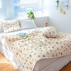 그래이불 모스락 유칼립투스 테디베어 시어서커 라운드 차렵이불