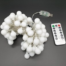 LED櫻桃燈串 100燈 USB款 + 遙控器組合, 燈泡色, 1個