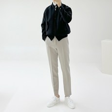 아도르클래식 남성용 소노 캐주얼 크롭 시보리 울 집업 자켓