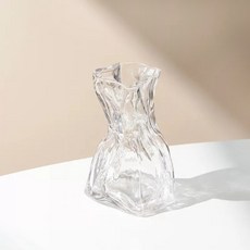 EVER HOUSE 皺褶玻璃裝飾花瓶, 透明