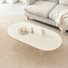 엔토 라운드 테이블 1200 + 다릿발 보호캡 4p, 아이보리